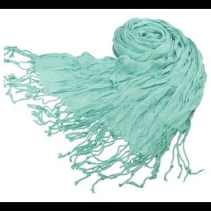Baby Green Viscose-Nylon Crinkle Scarf (NWOT)